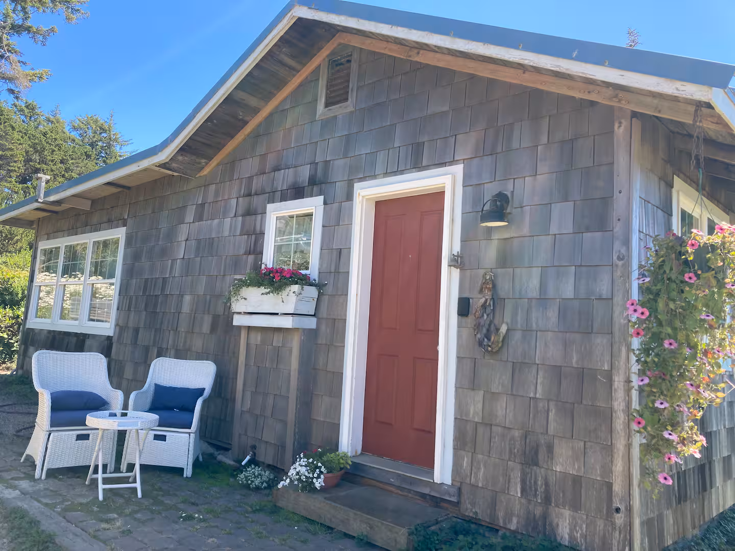 The Cottage, blue roof and all